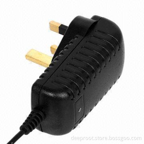 CE-marked AC/DC Adapter for CCTV Camera with 24W Maximum Output Power, 12V 1/2A Output, UK Plug